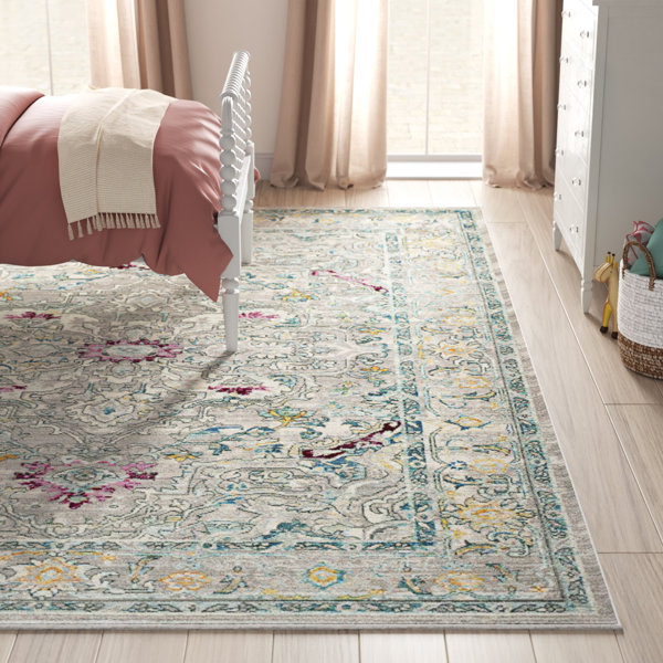 Red Barrel Studio® Kashief Performance Gray/Blue/Yellow/Purple Rug & Reviews Wayfair